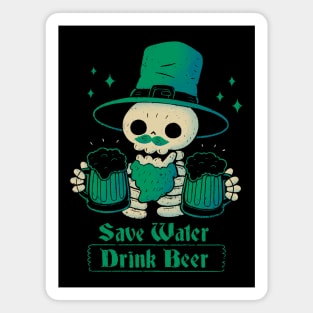 Skeleton St Patrick drinks Beer Magnet